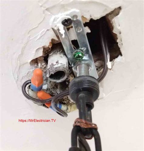 ceiling replacement electrical box|removing electrical box from ceiling.